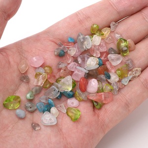 Cuentas de Piedra de Cristal Natural Irregular Perforadas al por Mayor con Agujero, Grava de Gema Pulida, Cuentas Sueltas de Jade para Joyería DIY - Product Image 5