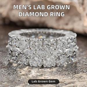 Bague de mariage pour homme en diamant de laboratoire de luxe, style hip-hop, en argent 925, taille 7 - Product Image 2