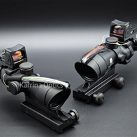 Tactical Combo Prism Scope 4x32 Real Fiber Steel Seal Logo Mini Red Dot Sight Green/Red Chevron Reticle Hunting 20mm/21mm Mount