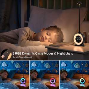 Lampe de chevet intelligente à LED moderne alimentée par USB, réveil numérique pour la maison, la chambre à coucher, la table de chevet, le bureau - Product Image 2