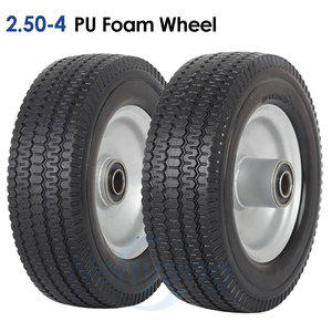 2.50-4 Solid Tire and Wheel, 8-Inch Flat-free Tire, 5/8" Bearings, 2.2" Offset Hub for Hand Truck <b>Garden</b> Wagon <b>Trolley</b> Dolly - Product Image 1