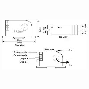 Transducteur de courant AC sur rail DIN, transmetteur AC 0-20A 50A 100A, entrée 0-10V 0-5V 4-20mA, module <span class=keywords><strong>convertisseur</strong></span> de sortie - Product Image 6