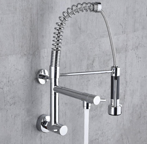 Robinet de cuisine <span class=keywords><strong>gourmet</strong></span> mural chromé, eau froide, flexible, durable, argenté, avec logo personnalisé - Product Image 2