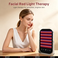 Appareils de luminothérapie infrarouge avec miroir de maquillage éclairé 460/590/660/850nm 216 LED Panneau de luminothérapie rouge pour le visage