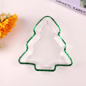 Plato de fruta de cristal hecho a mano patrón japonés tradicional plato de salsa de árbol de Navidad plato de decoración <span class=keywords><strong>del</strong></span> hogar - Product Image 2