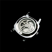 Reloj de Pulsera Dorado Transparente para Hombre, Automático, Mecánico, Luminoso, Deportivo, Impermeable, Casual, de Cuero Genuino, Reloj Hombre
