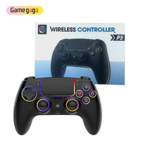 Control inalámbrico para juegos X SZ 5005B para P5, gamepad BT con giroscopio de 6 ejes, vibración dual, botones traseros, panel táctil, luz RGB, 1500 mAh