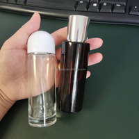Botella de Perfume Cilíndrica de Vidrio de Alta Transparencia, Atomizador Delgado y Alto, Botella de Fragancia de Lujo con Tapa Magnética