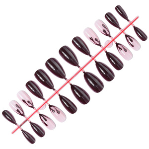 Ongles en gel de luxe de haute qualité <span class=keywords><strong>pour</strong></span> Halloween et Noël, ongles en acrylique, 24 pièces en boîte, faux ongles artificiels - Product Image 3