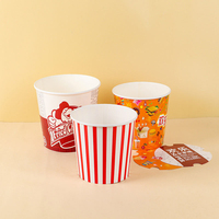 Seau à popcorn jetable personnalisable pour cinéma, à paroi simple, écologique, biodégradable, en papier de qualité alimentaire, vente en gros