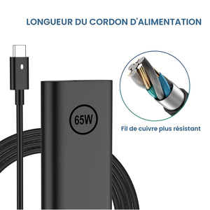 Slim 65W GaN <b>Type</b>-<b>C</b> Charger For Dell Business Trip, Low Consumption, High Energy Density, Eco Friendly For Global Market - Product Image 4