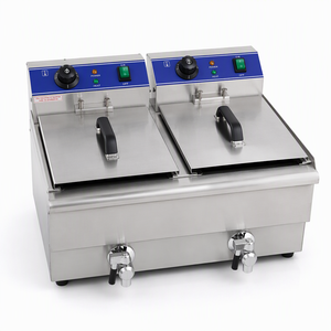 GRT-E132V 13L+13L Doppeltank Kommerzielle Elektrische Fritteuse 3KW+3KW Edelstahl Tischmodell - Product Image 3