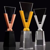 Trophées et récompenses en verre écologique en gros, gravés par UV, cadeaux promotionnels pour salons professionnels, cadeaux de bienvenue pour cérémonies d'entreprise