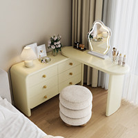 Meubles de chambre à coucher minimalistes nordiques modernes avec miroir de vanité et coiffeuse sur pied pour hôtel ou appartement