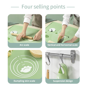 Tapis de pétrissage en silicone alimentaire sans BPA, épaissi, antidérapant, antiadhésif, écologique, motif ours vert, pour <span class=keywords><strong>pâtisserie</strong></span> maison - Product Image 6