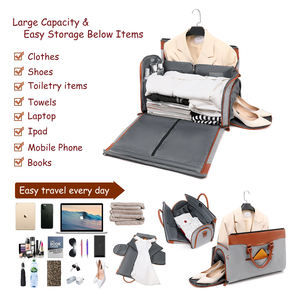 Sacs à vêtements convertibles personnalisés pour femmes pour les voyages Sac de voyage pour vêtements Sac de costume personnalisé Sacs à vêtements pour robe de mariée pour costume - Product Image 3