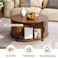 Table basse moderne de style américain avec rangement, cadre en bois et plateau en MDF, mobilier de salon personnalisé