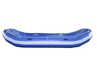 Bateau pneumatique bleu foncé de 13 pieds (395 cm) pour 6 à 8 personnes, radeau pour le rafting, résistant à l'usure, aux UV, avec plancher renforcé
