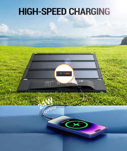 Chargeur solaire portable pliable PN-30W 30W avec sorties QC3.0 et USB-C DC, étanche IPX4, pour camping/générateurs/appareils en extérieur - Product Image 5