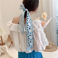 Nouveau petit double face élégant longue bande bandeau sac cravate cadeau imprimé écharpe pour les femmes