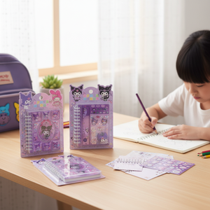 Cute Cartoon Spiral <b>Notebook</b> <b>Set</b> for Kids 16PCS Stickers 100 Sheets A5 Size Thermal Loose-leaf for School Writing Wholesale - Product Image 3