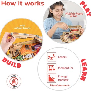 ชุดของเล่น STEM ประกอบเอง แผ่นเกมไม้ DIY ของเล่นเสริมการเรียนรู้วิทยาศาสตร์ ของเล่นเสริมพัฒนาการสำหรับเด็กและผู้ใหญ่ ลูกแก้วประกอบมือ - Product Image 4