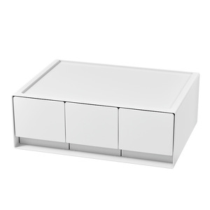 Plastic Desktop <b>Storage</b> Box Cosmetic Drawer Organizer Multi Layer Stackable Jewelry Box Covered Standing Type Low Height - Product Image 5