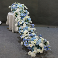 Bunga Sutra Buatan Realistis Warna Biru, Hydrangea Mawar Besar, Buatan Tangan, untuk Pesta Ulang Tahun Bayi, Pernikahan
