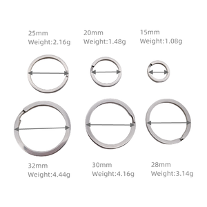 Porte-clés rond plat en métal fendu, porte-clés argenté pour bricolage et artisanat, vente en gros - Product Image 2