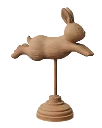 Figurine de lapin volant debout-couleur maillard