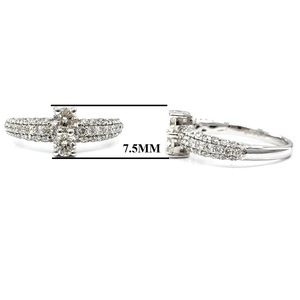Bijoux fins et élégants Cadeau d'anniversaire de bonne qualité Bijoux en or blanc 18 carats avec diamants véritables Bagues de mariage éternelles pour femmes - Product Image 2