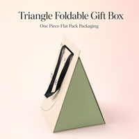 Boîte cadeau pliable triangulaire, emballage plat en une seule pièce avec poignée, logo personnalisé, écologique, pour bonbons, desserts, pâtisseries, directement de l'usine