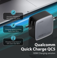 Cargador Rápido de Pared LDNIO Q408 100W GaN PD con USB Tipo C para Teléfono Móvil, Cargador Rápido para Teléfono Móvil Samsung, Cargadores Para