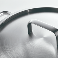 Poêle à frire en acier inoxydable 304 avec couvercle, fond triple couche, poêle à frire profonde, ustensile de cuisine polyvalent, fabricant OEM