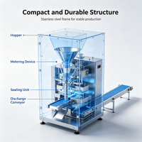 Machine d'emballage verticale entièrement automatique pour noix, remplisseuse et scelleuse de petits sachets de granulés pour amandes, noix de cajou, cacahuètes et autres snacks
