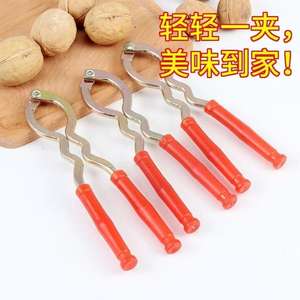 Rompe nueces de acero inoxidable con mango rojo, tamaño universal para abrir nueces - Product Image 1