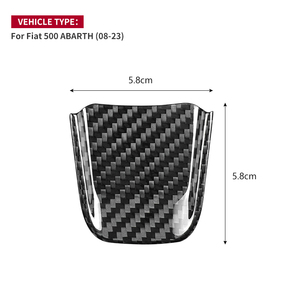 Accesorios de fibra de carbono Shasha, pegatina decorativa para la barbilla del volante embellecedor de fibra de carbono para Fiat 500 <span class=keywords><strong>ABARTH</strong></span> - Product Image 1