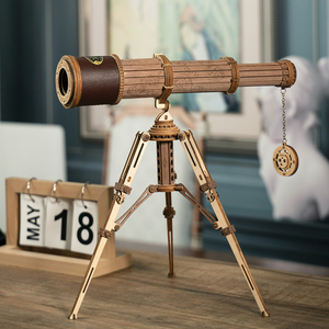 Jouets éducatifs Robotime <span class=keywords><strong>Rokr</strong></span> certifiés CPC, ST004, kit de modèle de télescope monoculaire à monter soi-même, puzzles en bois 3D pour adultes - Product Image 4