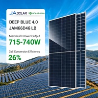 Panneaux solaires JA Solar 715W 720W 725W 730W 740W, haute efficacité, monocristallins, type N, double vitrage, bifaciaux, pour système