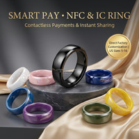 Anneau intelligent NFC en céramique 5/6/7 mm en option, puce NTAG216 intégrée, résistant aux rayures, paiement intelligent, emballage personnalisé, vente en gros