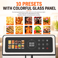 Aihome Penjualan Terlaris Oven Penggorengan Udara 8 Qt Kapasitas Besar Multifungsi Bahan Stainless Steel Kontrol Sentuh Pintar