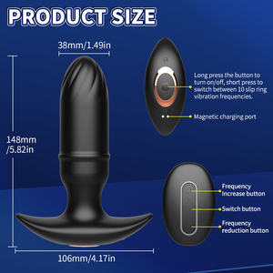 Wholesale Adult Silicone Sex Toys Anal Plug Back Vibration <b>Masturbation</b> Massager Stimulation - Product Image 3