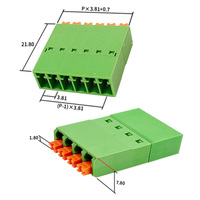 Vente directe usine et prix bas – Bornier de raccordement mâle à ressort encastrable à profil bas en PA66 vert de 3,81 mm pour installation en ligne