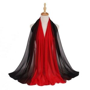 Hijab musulman en mousseline de soie plissée dégradée, style indonésien malaisien - Product Image 6