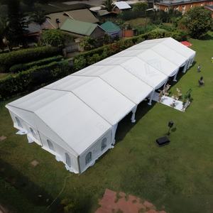 Tente multiplex en aluminium blanc <span class=keywords><strong>de</strong></span> 20m <span class=keywords><strong>de</strong></span> large avec fenêtre <span class=keywords><strong>de</strong></span> <span class=keywords><strong>toit</strong></span> en PVC, chapiteau temporaire pour mariage et événement pour l'intérieur - Product Image 5