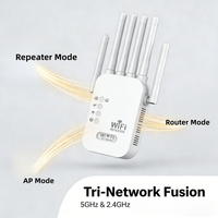 Extensor de Rango WiFi Interior/Exterior de 300 Mbps, Amplificador de Señal de 1200 Mbps, 5 GHz, 2.4 GHz, IP, Amplificador de Red 4G, 3G para el Hogar, Puerto Ethernet