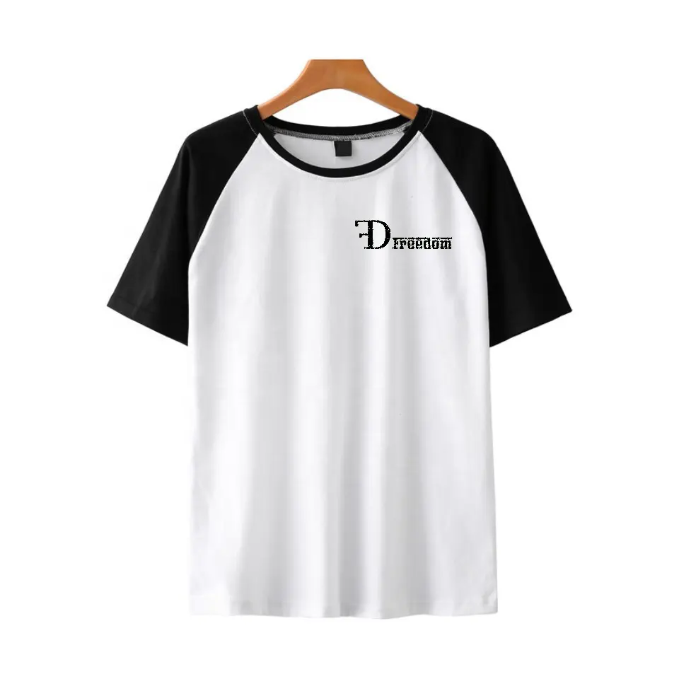 Factory Price Custom Cotton Contrast Color T-shirt With Printed Logo