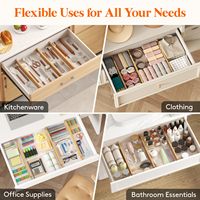 Organiseurs de tiroirs en bambou, faciles à installer, réglables, extensibles, modernes, pour commode, cuisine, chambre, salle de bain