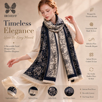 Écharpe longue artisanale en polyester tissé, légère et durable pour femme, châle d'hiver épais et chaud, motif floral cachemire, pashmina, stola