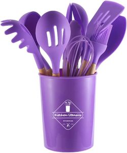 Non-Stick Eco-Friendly Sustainable Home Kitchen Accessories Highly Heat Resistance 12pcs Food Grade <b>Silicone</b> Kitchen Utensils - Product Image 3